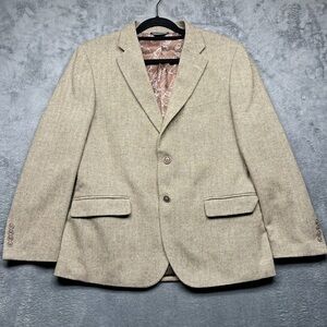 Nautica Men’s Modern Fit Sport Coat Blazer 40S Tan Herringbone Weave 2-Button